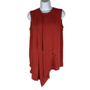 BCBGMAXAZRIA Women's Asymmetrical Sleeveless Top French Clay Size XS